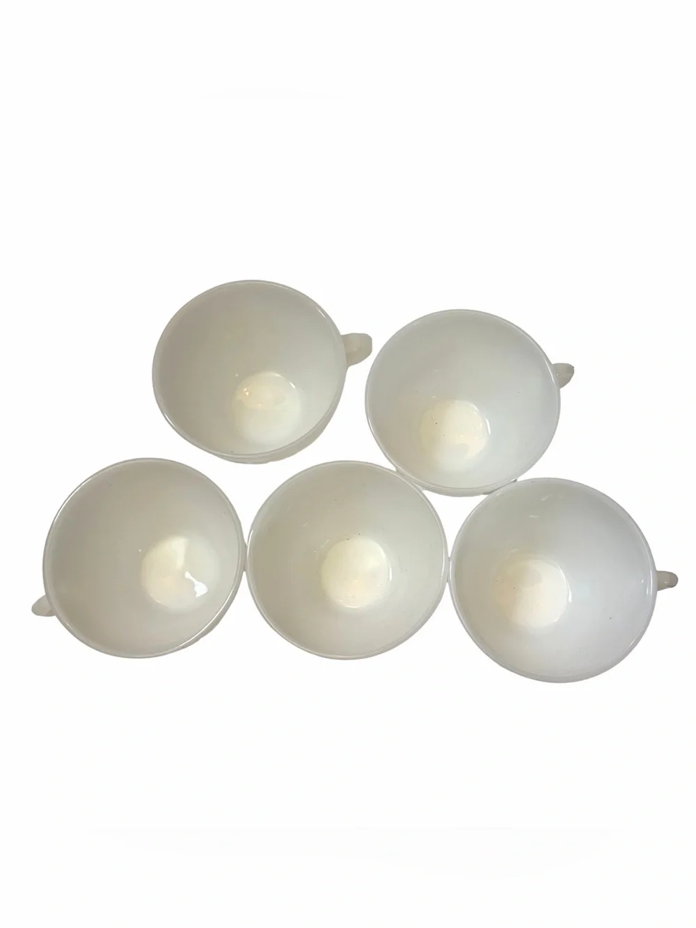 Vintage Mid-Century Anchor Hocking Milk Glass Harvest Grapes Cups Set of 5
